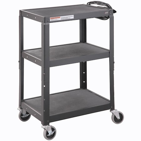 Steel Audio Visual & Instrument Cart - Black